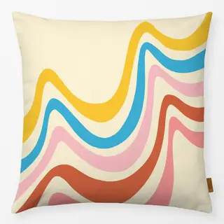 Kissen Colorful Wavy Retro Pattern