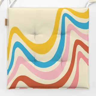 Sitzkissen Colorful Wavy Retro Pattern