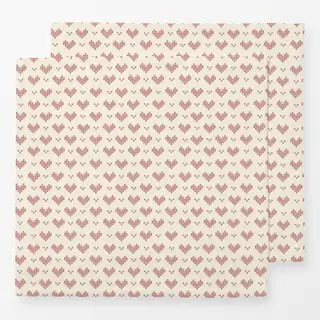 Servietten Christmas Embroidered Heart Pattern