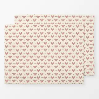 Tischset Christmas Embroidered Heart Pattern
