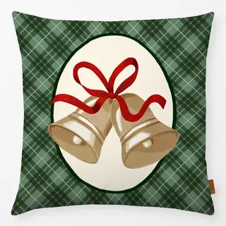 Kissen Christmas Bells on Plaid