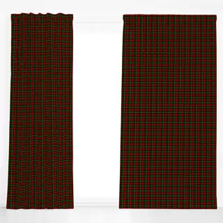 Dekovorhang Dark Red Christmas Plaid