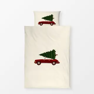 Bettwäsche Retro Car With Christmas Tree