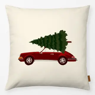 Kissen Retro Car With Christmas Tree