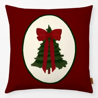 Kissen Christmas Tree With Big Red Bow