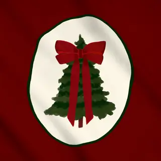 Meterware Christmas Tree With Big Red Bow