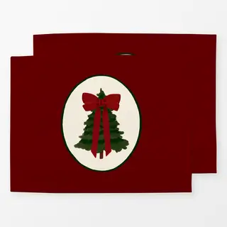 Tischset Christmas Tree With Big Red Bow