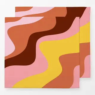 Servietten Retro Wavy Summer Pattern