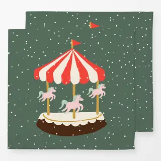 Servietten Christmas Market Carousel