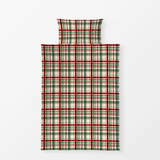 Bettwäsche Christmas Red & Green Plaid on Cream