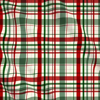 Meterware Christmas Red & Green Plaid on Cream