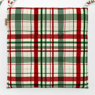 Sitzkissen Christmas Red & Green Plaid on Cream