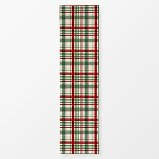 Tischläufer Christmas Red & Green Plaid on Cream