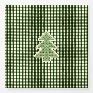 Tischdecke Embroidered Christmas Tree On Gingham