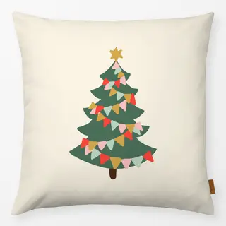 Kissen Festive Christmas Tree With Flags
