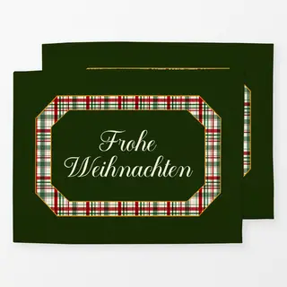 Tischset Frohe Weihnachten in Plaid Frame