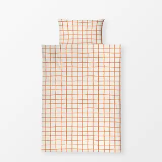 Bettwäsche Orange Checks