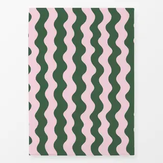 Geschirrtücher Wavy Pink And Green Pattern