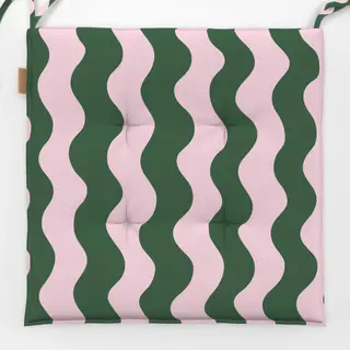 Sitzkissen Wavy Pink And Green Pattern