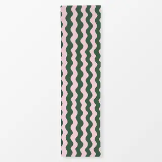 Tischläufer Wavy Pink And Green Pattern