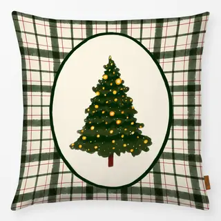 Kissen Christmas Tree on Green Gingham
