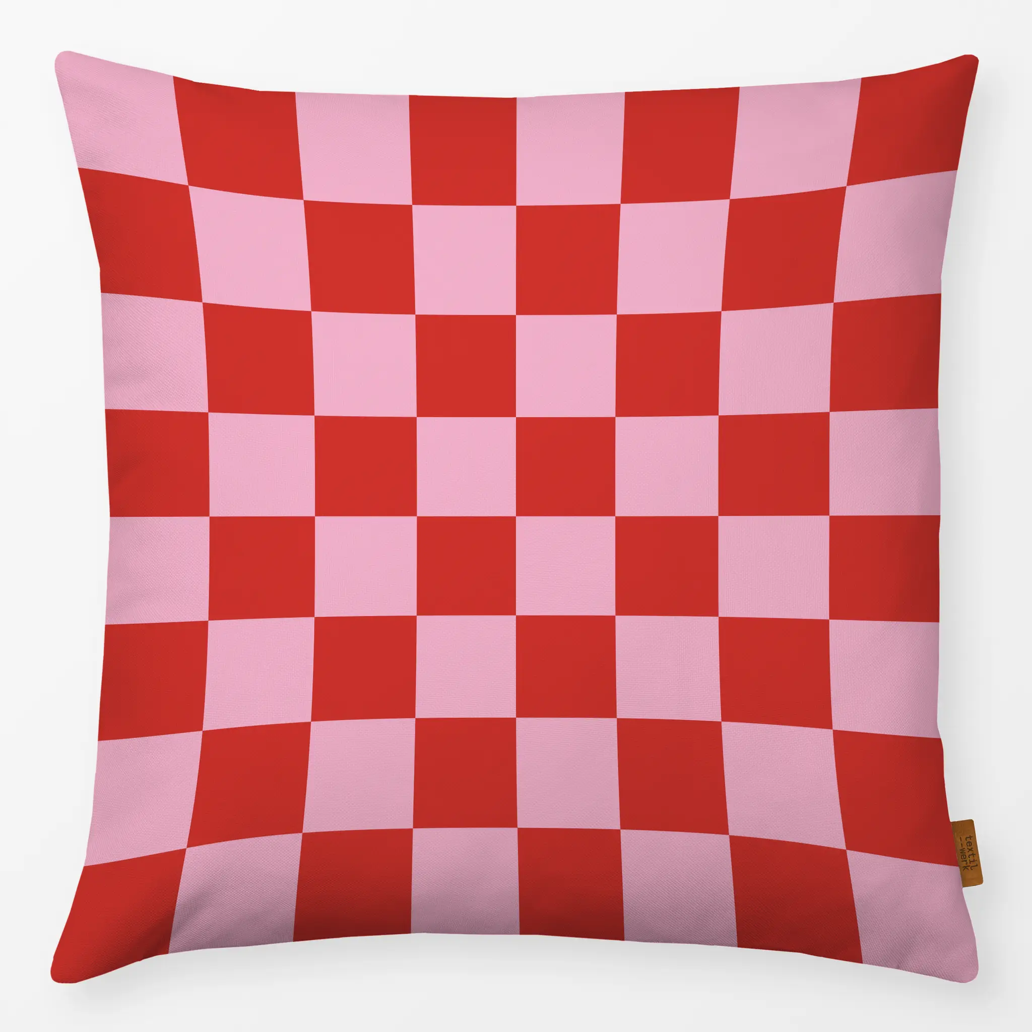 Kissen Kissen Winter Checks rot rosa