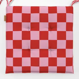 Sitzkissen Winter Checks rot rosa