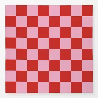 Tischdecke Winter Checks rot rosa
