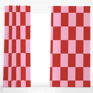 Dekovorhang Winter Rectangles ros rot