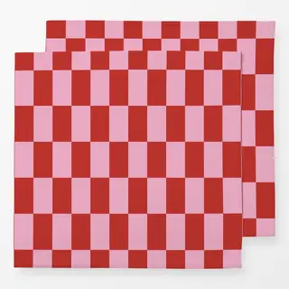 Servietten Winter Rectangles rosa rot