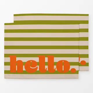 Tischset Stripes-Hello-green