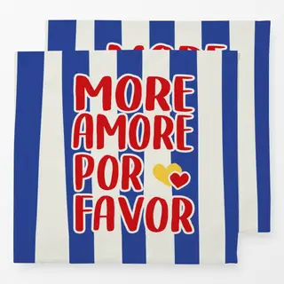 Servietten More-Amore-por-Favor-blau-rot