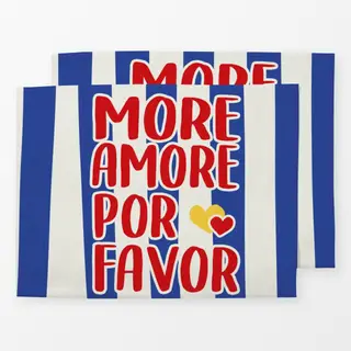 Tischset More-Amore-por-Favor-blau-rot