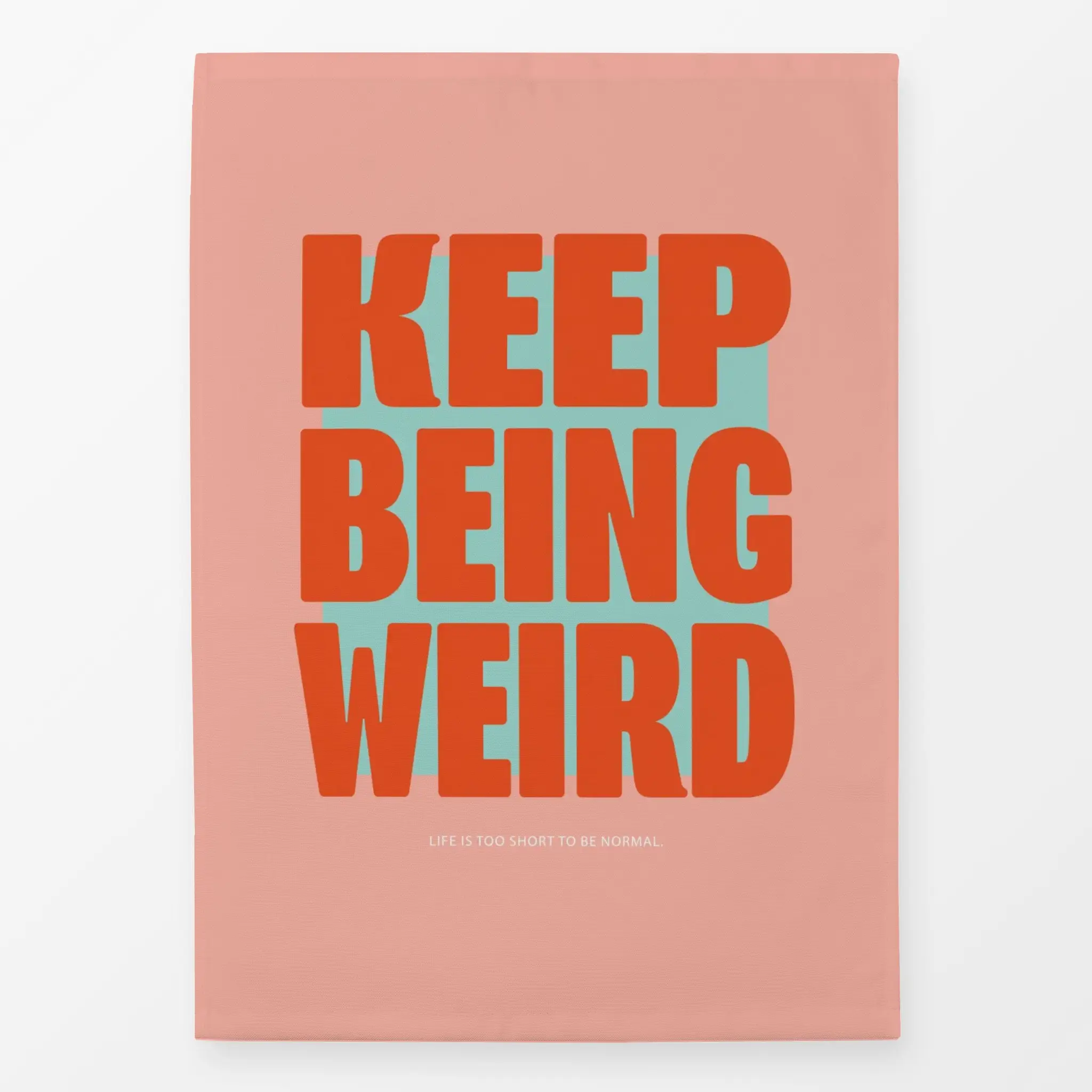 Geschirrtücher Keep being Weird Rosa - Sprüche & Schriftzüge - von „Malou Studio"; Kissen, typografie, spruch, Spruchkissen,...