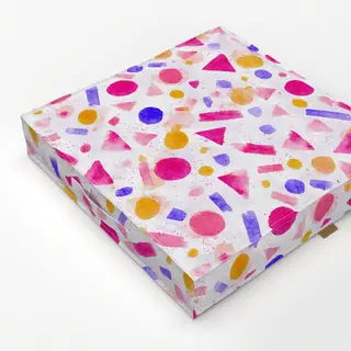 Bodenkissen Formenstudie-pink-gelb