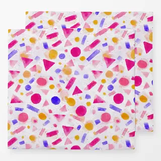 Servietten Formenstudie-pink-gelb