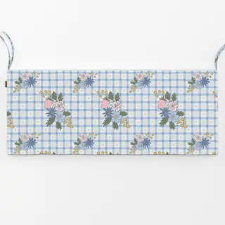 Bankauflage Blumen Picknick Karo Blau