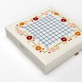 Bodenkissen Blumenkette Karo