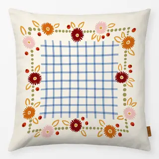 Kissen Blumenkette Karo