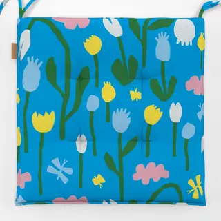 Sitzkissen Blumenwiese - Blau