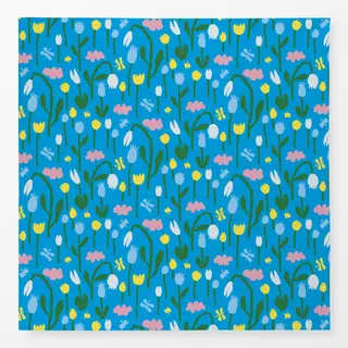 Tischdecke Blumenwiese - Blau