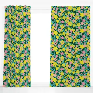 Dekovorhang Muster Blumen Blumenwiese