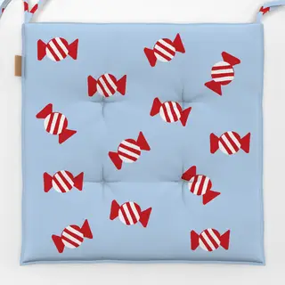 Sitzkissen Bonbons auf Blau