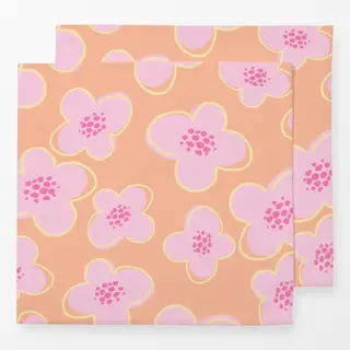 Servietten Blümchen rosa korall