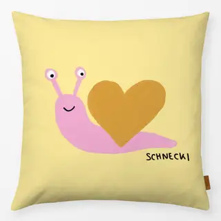 Kissen Schnecki auf Gelb