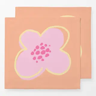 Servietten Blume rosa korall
