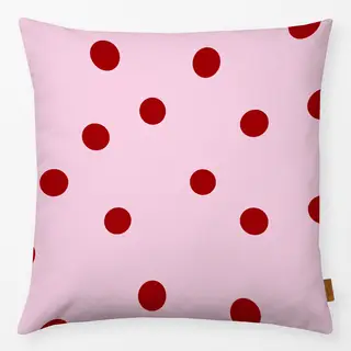 Kissen Polka Dots / Punkte rosa & bordeaux