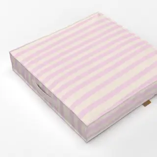 Bodenkissen Streifen rosa auf beige