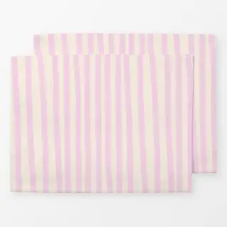 Tischset Streifen rosa auf beige
