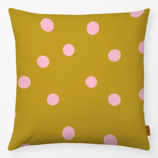 Kissen Polka Dots / Punkte gold & rosa